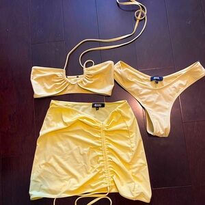 3 piece Yellow Mars Bikini
